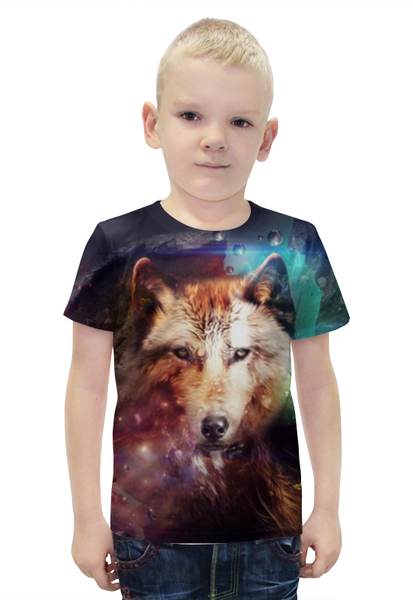 Заказать детскую футболку в Москве. Футболка с полной запечаткой для мальчиков Волк  от ПРИНТЫ ПЕЧАТЬ  - готовые дизайны и нанесение принтов.