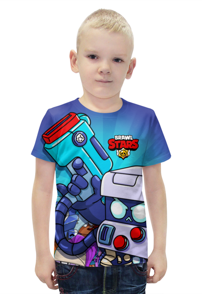 Заказать детскую футболку в Москве. Футболка с полной запечаткой для мальчиков BRAWL STARS 8-BIT от geekbox - готовые дизайны и нанесение принтов.