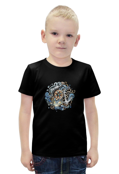 Заказать детскую футболку в Москве. Футболка с полной запечаткой для мальчиков Nautical от THE_NISE  - готовые дизайны и нанесение принтов.