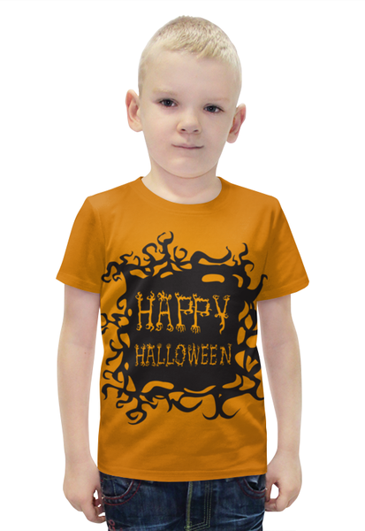 Заказать детскую футболку в Москве. Футболка с полной запечаткой для мальчиков HAPPY HALLOWEEN от CoolDesign - готовые дизайны и нанесение принтов.