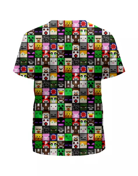 Заказать детскую футболку в Москве. Футболка с полной запечаткой для мальчиков Minecraft разные персонажи от weeert - готовые дизайны и нанесение принтов.