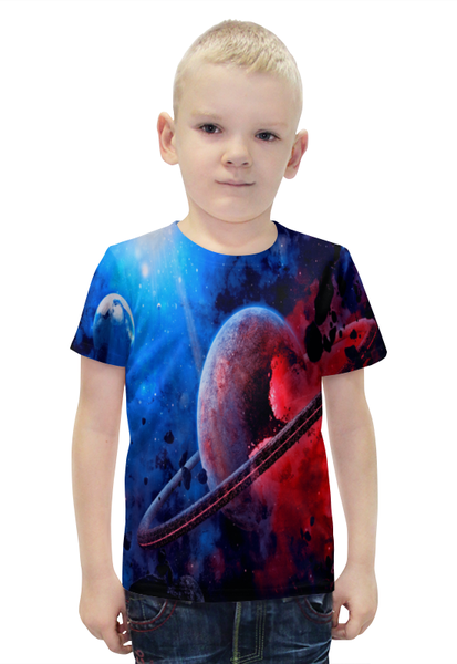 Заказать детскую футболку в Москве. Футболка с полной запечаткой для мальчиков Планета от THE_NISE  - готовые дизайны и нанесение принтов.