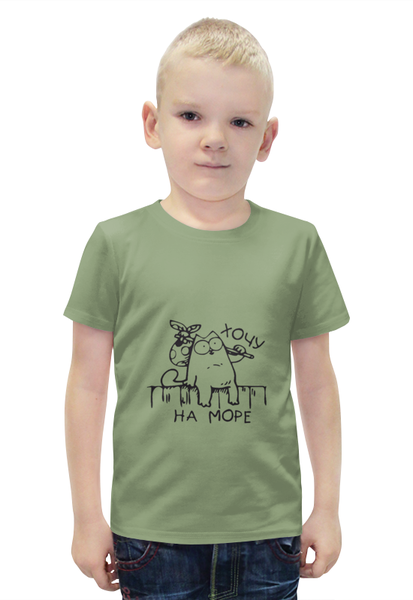 Заказать детскую футболку в Москве. Футболка с полной запечаткой для мальчиков Хочу на море от Виктор Гришин - готовые дизайны и нанесение принтов.