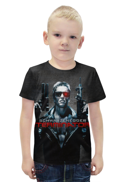 Заказать детскую футболку в Москве. Футболка с полной запечаткой для мальчиков Terminator от BJ Shop - готовые дизайны и нанесение принтов.