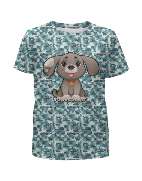 Заказать детскую футболку в Москве. Футболка с полной запечаткой для мальчиков Милая собачка от Yaroslava - готовые дизайны и нанесение принтов.