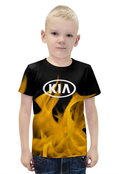 Заказать детскую футболку в Москве. Футболка с полной запечаткой для мальчиков KIA авто от THE_NISE  - готовые дизайны и нанесение принтов.