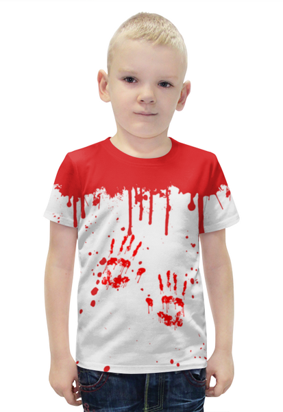 Заказать детскую футболку в Москве. Футболка с полной запечаткой для мальчиков КРОВЬ от weeert - готовые дизайны и нанесение принтов.