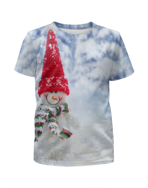Заказать детскую футболку в Москве. Футболка с полной запечаткой для мальчиков Счастливый снеговик  от Руслан - готовые дизайны и нанесение принтов.