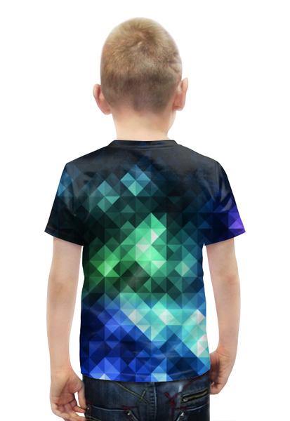 Заказать детскую футболку в Москве. Футболка с полной запечаткой для мальчиков Треугольники от galaxy secret - готовые дизайны и нанесение принтов.