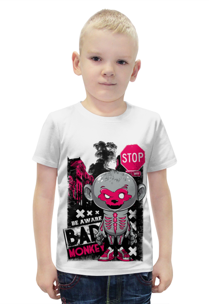 Заказать детскую футболку в Москве. Футболка с полной запечаткой для мальчиков Bad Monkey от denis01001 - готовые дизайны и нанесение принтов.