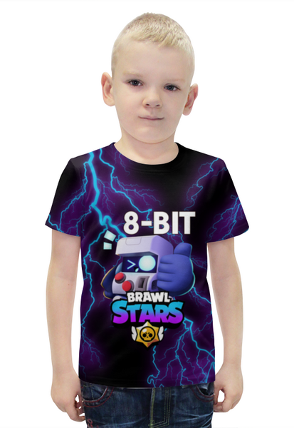 Заказать детскую футболку в Москве. Футболка с полной запечаткой для мальчиков Brawl Stars 8-BIT от weeert - готовые дизайны и нанесение принтов.
