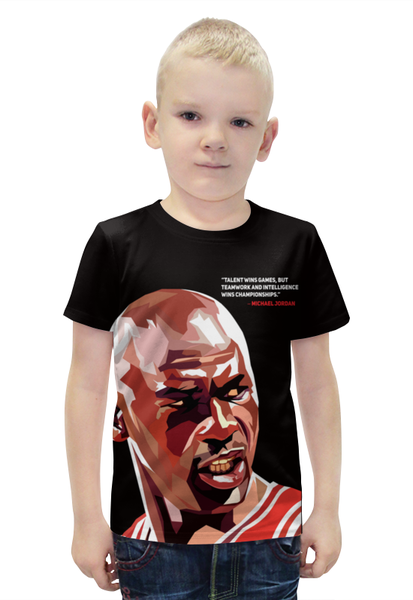 Заказать детскую футболку в Москве. Футболка с полной запечаткой для мальчиков Майкл Джордан NBA от thegallery - готовые дизайны и нанесение принтов.