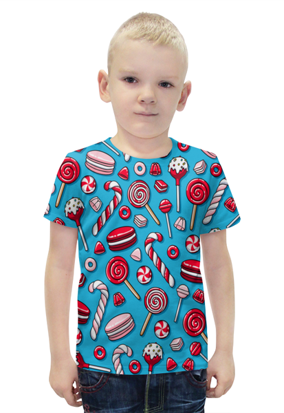 Заказать детскую футболку в Москве. Футболка с полной запечаткой для мальчиков Сладости от THE_NISE  - готовые дизайны и нанесение принтов.