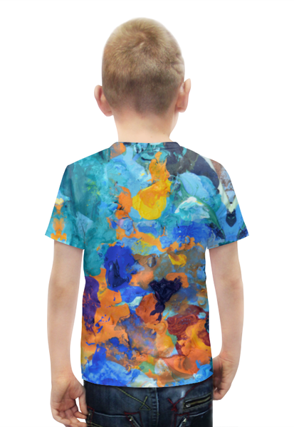 Заказать детскую футболку в Москве. Футболка с полной запечаткой для мальчиков "Застывшие яркие краски" от Максим Кашин - готовые дизайны и нанесение принтов.