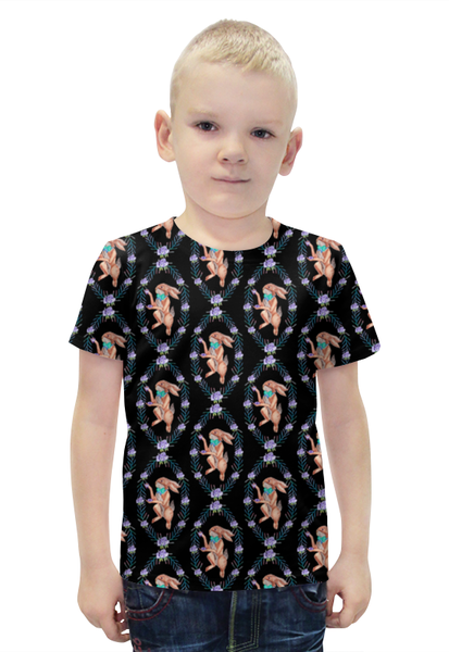 Заказать детскую футболку в Москве. Футболка с полной запечаткой для мальчиков Кролик от Romanova - готовые дизайны и нанесение принтов.