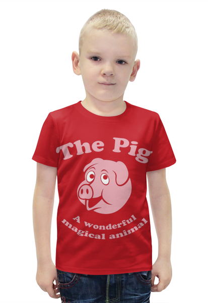 Заказать детскую футболку в Москве. Футболка с полной запечаткой для мальчиков The Pig от ПРИНТЫ ПЕЧАТЬ  - готовые дизайны и нанесение принтов.
