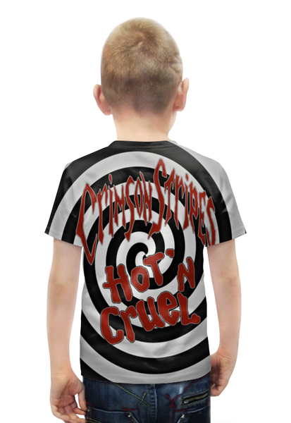 Заказать детскую футболку в Москве. Футболка с полной запечаткой для мальчиков Crimson Stripes Spiral от zodiak666 - готовые дизайны и нанесение принтов.