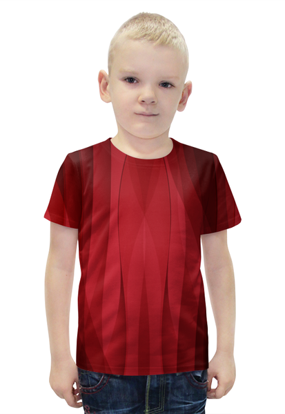 Заказать детскую футболку в Москве. Футболка с полной запечаткой для мальчиков Красная абстракция от BeliySlon - готовые дизайны и нанесение принтов.