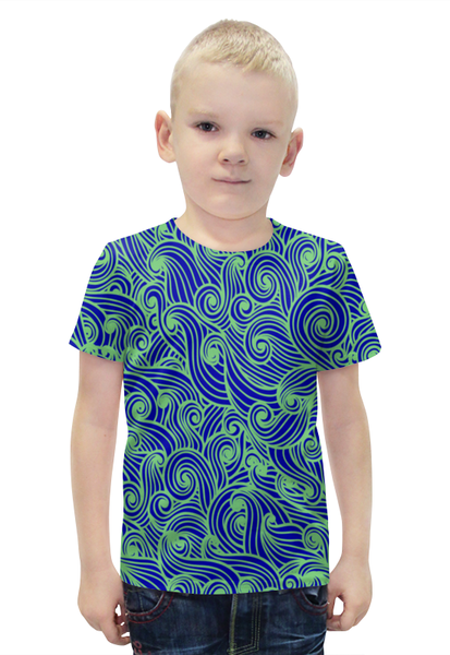 Заказать детскую футболку в Москве. Футболка с полной запечаткой для мальчиков Морская волна от THE_NISE  - готовые дизайны и нанесение принтов.