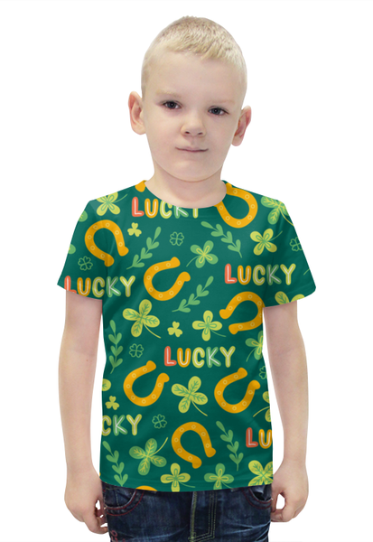 Заказать детскую футболку в Москве. Футболка с полной запечаткой для мальчиков lucky от THE_NISE  - готовые дизайны и нанесение принтов.