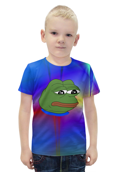 Заказать детскую футболку в Москве. Футболка с полной запечаткой для мальчиков Sad Frog от Jimmy Flash - готовые дизайны и нанесение принтов.