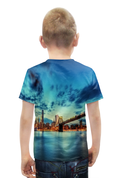 Заказать детскую футболку в Москве. Футболка с полной запечаткой для мальчиков Бруклинский мост от THE_NISE  - готовые дизайны и нанесение принтов.