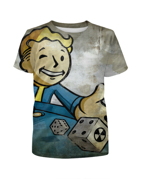 Заказать детскую футболку в Москве. Футболка с полной запечаткой для мальчиков Vaultboy Fallout от madw - готовые дизайны и нанесение принтов.