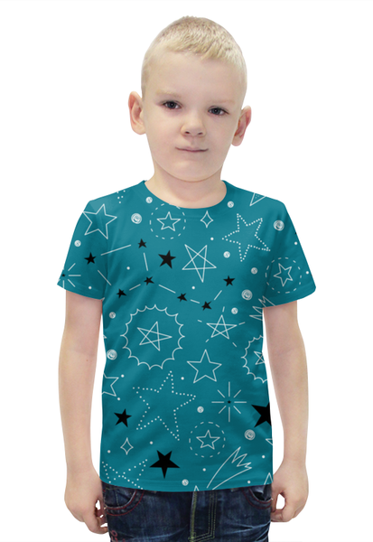 Заказать детскую футболку в Москве. Футболка с полной запечаткой для мальчиков Звездочки от T-shirt print  - готовые дизайны и нанесение принтов.