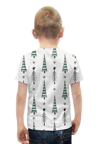Заказать детскую футболку в Москве. Футболка с полной запечаткой для мальчиков Новогодняя  от Print design  - готовые дизайны и нанесение принтов.