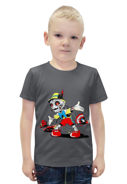 Заказать детскую футболку в Москве. Футболка с полной запечаткой для мальчиков Пиноккио от ПРИНТЫ ПЕЧАТЬ  - готовые дизайны и нанесение принтов.