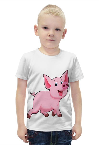 Заказать детскую футболку в Москве. Футболка с полной запечаткой для мальчиков Свинка от acidhouses - готовые дизайны и нанесение принтов.