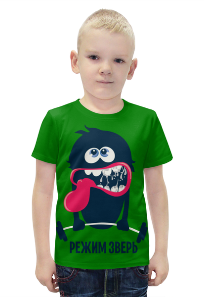 Заказать детскую футболку в Москве. Футболка с полной запечаткой для мальчиков Режим Зверь! от ANDREI M - готовые дизайны и нанесение принтов.