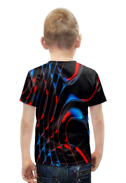 Заказать детскую футболку в Москве. Футболка с полной запечаткой для мальчиков Красно-синие полосы от THE_NISE  - готовые дизайны и нанесение принтов.