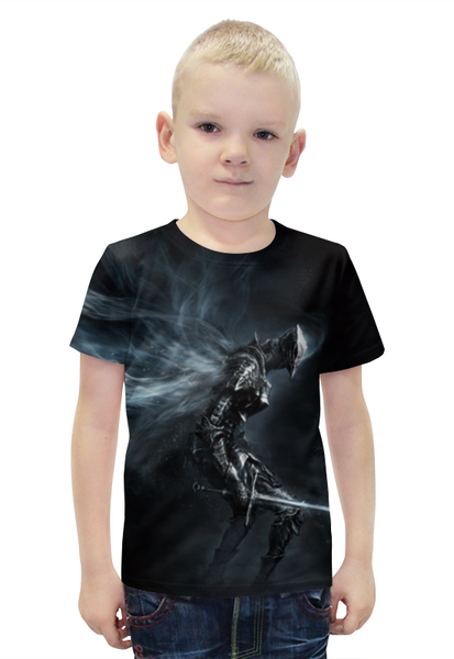 Заказать детскую футболку в Москве. Футболка с полной запечаткой для мальчиков Dark souls от galaxy secret - готовые дизайны и нанесение принтов.