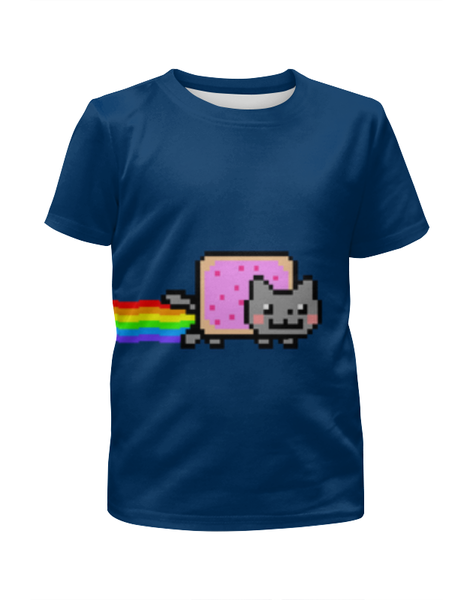 Заказать детскую футболку в Москве. Футболка с полной запечаткой для мальчиков Nyan Cat от karbafoss - готовые дизайны и нанесение принтов.