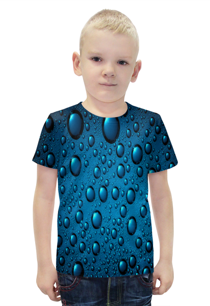 Заказать детскую футболку в Москве. Футболка с полной запечаткой для мальчиков Капли воды от THE_NISE  - готовые дизайны и нанесение принтов.
