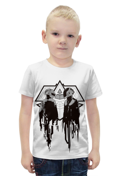 Заказать детскую футболку в Москве. Футболка с полной запечаткой для мальчиков Daft punk от galaxy secret - готовые дизайны и нанесение принтов.