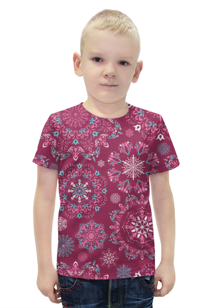 Заказать детскую футболку в Москве. Футболка с полной запечаткой для мальчиков снежинки от THE_NISE  - готовые дизайны и нанесение принтов.
