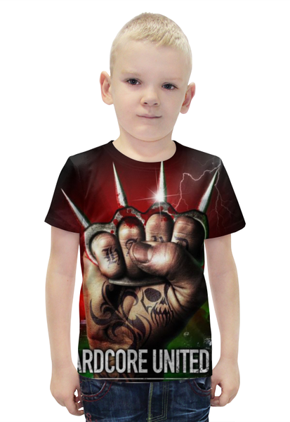 Заказать детскую футболку в Москве. Футболка с полной запечаткой для мальчиков Hardcore united III от Серега Шнайдер - готовые дизайны и нанесение принтов.