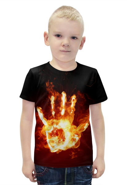 Заказать детскую футболку в Москве. Футболка с полной запечаткой для мальчиков Сила огня от queen  - готовые дизайны и нанесение принтов.