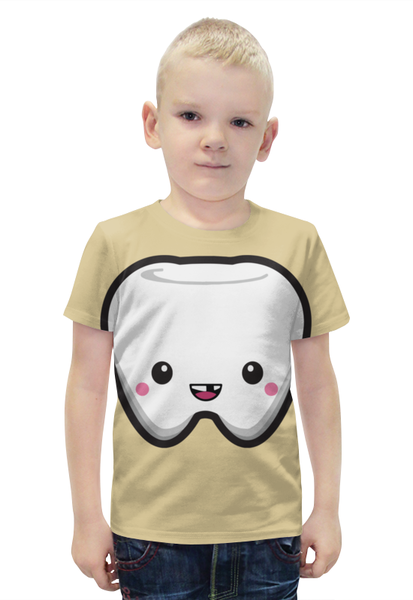 Заказать детскую футболку в Москве. Футболка с полной запечаткой для мальчиков Tooth / Зуб от crash - готовые дизайны и нанесение принтов.