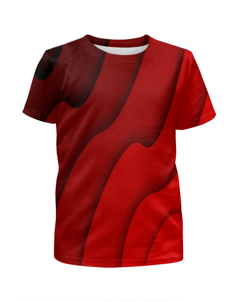 Заказать детскую футболку в Москве. Футболка с полной запечаткой для мальчиков Красные волны от THE_NISE  - готовые дизайны и нанесение принтов.