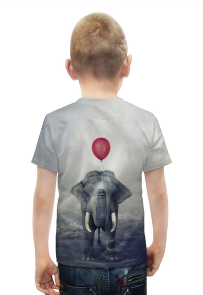Заказать детскую футболку в Москве. Футболка с полной запечаткой для мальчиков Красный шар и слон от Дана Столыпина - готовые дизайны и нанесение принтов.