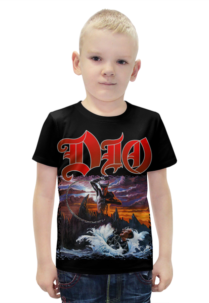 Заказать детскую футболку в Москве. Футболка с полной запечаткой для мальчиков Ronnie James Dio от Leichenwagen - готовые дизайны и нанесение принтов.