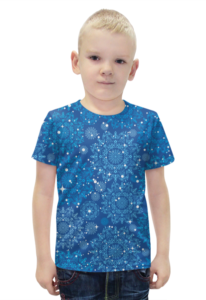Заказать детскую футболку в Москве. Футболка с полной запечаткой для мальчиков снежинки от THE_NISE  - готовые дизайны и нанесение принтов.