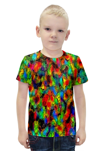 Заказать детскую футболку в Москве. Футболка с полной запечаткой для мальчиков Цветные пятна от THE_NISE  - готовые дизайны и нанесение принтов.