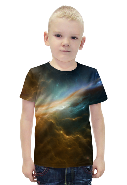 Заказать детскую футболку в Москве. Футболка с полной запечаткой для мальчиков Космос от No Name - готовые дизайны и нанесение принтов.