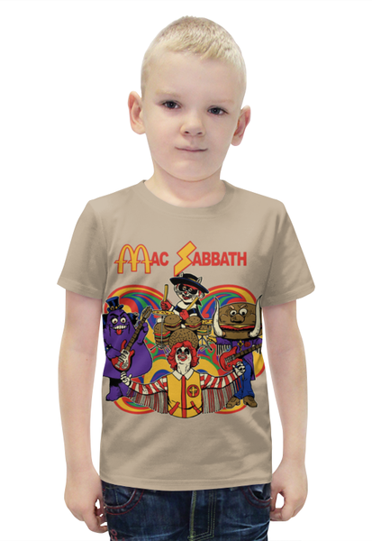 Заказать детскую футболку в Москве. Футболка с полной запечаткой для мальчиков Mac Sabbath/Black Sabbath от Leichenwagen - готовые дизайны и нанесение принтов.