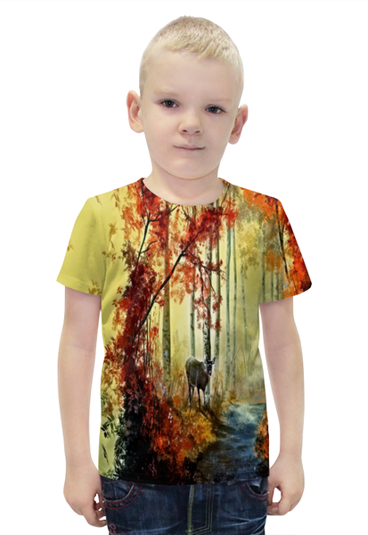 Заказать детскую футболку в Москве. Футболка с полной запечаткой для мальчиков Осенняя роща от THE_NISE  - готовые дизайны и нанесение принтов.