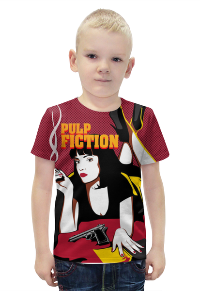Заказать детскую футболку в Москве. Футболка с полной запечаткой для мальчиков Pulp Fiction от Leichenwagen - готовые дизайны и нанесение принтов.